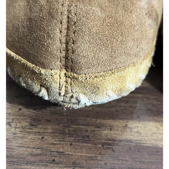 LL Bean Mens 9 Wide Wicked Good Slippers Suede Shearling Bootie Mocs - Picture 3 of 10